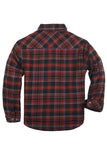 1 x RAW Customer Returns Coevals Club Men s Flannel Jacket Flannel Jacket Long Sleeve Plaid Casual Lined Sherpa Warm for Men 6 Russet Brown Black M - RRP €27.6