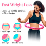 1 x RAW Customer Returns Hula Hoop with Weight Ball, Hula Hoop Tire Adult, Hullahub Tire for Losing Weight, Smart Fitness Hoop with Weight Removable Knots Adjustable, Hoola Hoop Fitness - RRP €18.13