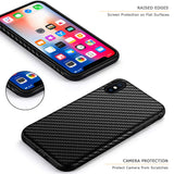 1 x RAW Customer Returns Tasikar iPhone X Case iPhone XS Case Carbon Leather Soft Protective Case Compatible with iPhone XS and iPhone X Black  - RRP €13.44