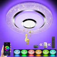 1 x RAW Customer Returns OTREN RGB LED Ceiling Lights with Bluetooth Speaker, 36W 3600LM Dimmable Chandelier with Remote and APP Control, RGB LED Light for Living Room Bedroom, 30CM - RRP €38.35