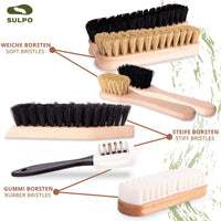 1 x RAW Customer Returns SULPO shoe brush set - 7-piece shoe cleaning set - leather cleaning brushes - 2 crucible brushes - 2 polishing brushes - 1 dirt brush - 1 brush with brass and nylon bristles - 1 crepe brush nubuck leather - RRP €14.44