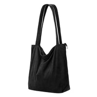 1 x RAW Customer Returns Benpen Cord Women s Shoulder Bag with Zipper, Shoulder Bag for Women, Large Shoulder Bag for Work, Office, Travel, Shopping, School and Daily Use, Black, Casual - RRP €36.0