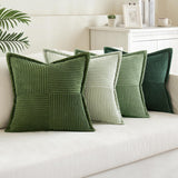 1 x RAW Customer Returns MIULEE Set of 4 Corduroy Cushion Covers Soft Throw Pillows Decorative Pillowcase Modern Cushion Cover Sofa Cushion Decorative Pillow Couch Cushion for Living Room Bedroom Green Series 40 x 40 cm - RRP €25.2