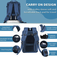 1 x RAW Customer Returns VOESLD for Ryanair hand luggage 40x20x25, hand luggage backpack men women blue laptop backpack waterproof, travel backpack hand luggage airplane for all major airlines, with USB port 20L - RRP €34.99