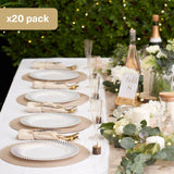 1 x RAW Customer Returns MATANA 20 white plastic plates with gold rim, 25cm - reusable plastic plates, gold party plates for weddings, birthdays, parties - elegant and sturdy party tableware - RRP €17.99