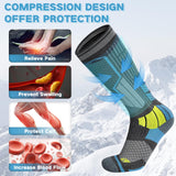 1 x RAW Customer Returns Reamphy 2 pairs of ski socks, merino wool socks, thermal socks for men and women, breathable compression stockings, warm support stockings, knee-high thick compression socks for winter sports, snowboarding, 39-42 - RRP €23.18