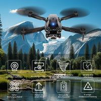 1 x RAW Customer Returns Drone with camera 4k, WiFi FPV transmission foldable drone, 2 battery long flight time, obstacle avoidance, one key takeoff landing, 18 minutes flight time, headless mode for adults beginners children - RRP €59.99