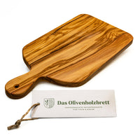 1 x RAW Customer Returns the olive wood board rectangular cutting board with handle herb board with handle onion board with handle serving board with handle rounded corners 30cm incl. handle - RRP €20.06