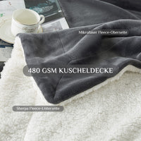 1 x RAW Customer Returns RATEL Sherpa Blanket High-quality cuddly blanket dark grey 150 200cm, fleece blanket reversible blanket made of high-quality microfiber for sofa blanket, bed-fluffy warm thick easy-care - RRP €29.72