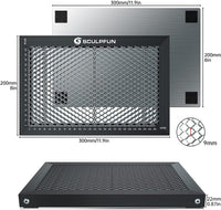 1 x RAW Customer Returns Uadme Honeycomb Table, 300mm x 200mm Laser Honeycomb Worktable Panel Board Platform, Compatible with Various Mature Engraving Machines, Table Protection with Aluminum Plate - RRP €36.78