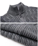 1 x Brand New Yukirtiq Men s Warm Winter Cardigan Jacket with Zip Sweat Jacket Cardigan Long Sleeve Cardigan Chunky Knit Sweat Jacket without Pockets, Grey, L - RRP €23.0