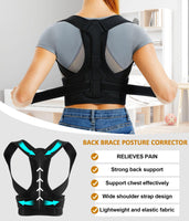 1 x RAW Customer Returns Junlan Posture Corrector Shoulders Back Orthopedic Bust Lumbar Men and Women Straighten Up Straight Back Support and Straighten Shoulder Band Black,XS-S  - RRP €31.16