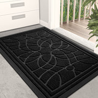 1 x RAW Customer Returns DEXI Outdoor Entrance Mat 60 x 90 cm, Waterproof Outdoor Entrance Mat, Washable Non-Slip Outdoor Doormat, Outdoor Carpet, Entrance, Front and Back Doors Black  - RRP €40.32