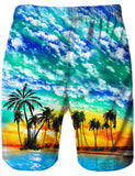 1 x RAW Customer Returns Loveternal Swim Trunks for Men 3D Palm Trees Swim Trunks Short Quick-drying Hawaii Swim Trunks Blue 3XL - RRP €24.22