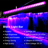 2 x RAW Customer Returns Eleganted Black Light Tube 2pcs 5W USB UV LED Black Light Lamp 395nm Black Light Bar Light Effect Party Light Stage Lighting with Switch for Halloween Club Party Disco - RRP €36.28