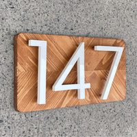 1 x RAW Customer Returns HASWARE Floating House Number 6 inch 15 cm Stylish Door Numbers Alphabet Plaque Street Private Address Digits 4, White  - RRP €24.19