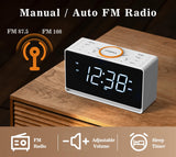 1 x RAW Customer Returns Alarm Clock Radio, Clock with 1.4 White LED Display with Bluetooth, FM Radio, Dual Alarm, Sleep Timer, Snooze, Automatic and Manual Dimming iTOMA CKS718 - RRP €28.22