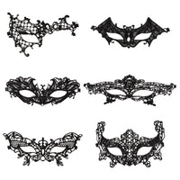 1 x Brand New HDKAJL 6 Pieces Lace Mask, Luxury Sexy Lace Mask Prom Mask Masquerade Ball Mask, Black Lace Mask, Eye Mask Masquerade Mask, for Costume Party Cosplay, Halloween Carnival Party - RRP €8.3