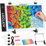 1 x RAW Customer Returns ARTDOT light box A4 for 5D diamond painting accessories, adjustable brightness diamond painting light panels with stand - RRP €20.39