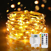 1 x RAW Customer Returns Fairy lights timer battery, 1 piece 5M 50 micro LED fairy lights with 8 programs, wire fairy lights, waterproof copper wire fairy lights for rooms, weddings, Christmas - RRP €8.99