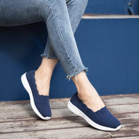 1 x RAW Customer Returns Puxowe Women s Slip On Sneakers Lightweight Breathable Sports Shoes Sneakers Comfortable Casual Shoes Walking Shoes Outdoor Fitness 36.5 EU Navy - RRP €47.99