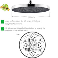 1 x RAW Customer Returns Krobec new design shower head, shower head rain shower, round shower head diameter 260 mm, premium shower set massage shower for spa chrome  - RRP €42.99