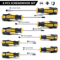 1 x RAW Customer Returns CCLIFE screwdriver set 8-piece magnetic screwdriver set with slotted, Pozidriv and Phillips chrome-vanadium steel screwdriver set with case - RRP €15.44