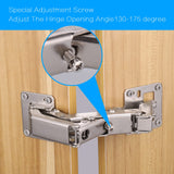 1 x RAW Customer Returns Zocipro 4 pieces hinge folding fitting, 90 170 degree folding hinge folding shelf hinge, table holder cabinet hinge screw-on hinge with 24 screws for cabinet, table, wardrobe doors - RRP €19.15