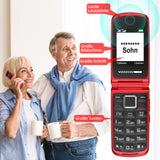 1 x RAW Customer Returns USHINING 4G senior mobile phone flip phone without contract, mobile phone large button cell phone for seniors with 2.4 and 1.77 inch dual color display, dual SIM SOS emergency call button, USB-C charging station - RRP €59.99