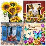 25 x Brand New Diamond Painting, 4 Pack DIY 5d Diamond Painting Pictures Full Drill Diamond Painting Pictures Canvas Cross Stitch Embroidery By Numbers Diamond Painting Accessories for Gifts, Adults, Wall, Home Decor - RRP €299.75