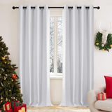 1 x RAW Customer Returns Deconovo Curtains Opaque Blackout Curtain Cold Protection Curtain Opaque Curtain, 229 x 168 cm Height x Width , Silver Grey, Set of 2 - RRP €54.95