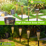 1 x RAW Customer Returns GEARLTIE Solar Lamps for Outdoor Garden Pack of 4, 800 mAh Solar Garden Lights with Warm White LED, IP65 Weatherproof Solar Garden Lights Made of Metal, Garden Decoration for Outdoor Path Patio Outdoor - RRP €31.99