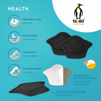 1 x RAW Customer Returns biped HEALTH 2 pairs of heel pads for shoes that are too big and for heel pain - self-adhesive - for cutting to size - heel cushion to prevent blisters and chafing z2802 black, 5mm  - RRP €6.99