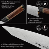 1 x RAW Customer Returns HEZHEN 21.5cm Kiritsuke Chef Knife 110 Layers Full Damascus Steel Kitchen Knife Octagonal Handle Multifunctional Knife with Magnetic Wooden Sheath and Wooden Box - RRP €169.99