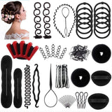 1 x RAW Customer Returns Cbei Hairstyle Set, Hairstyle Aid Hair Braid Hair Styling Tool Kit, Girls DIY Accessories, Black - RRP €10.97