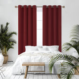 1 x RAW Customer Returns Deconovo opaque curtains, blackout curtains, eyelets, thermal cold curtain, 160 x 107 cm height x width , red, set of 2 - RRP €28.22