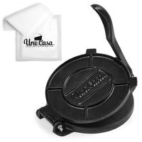 1 x RAW Customer Returns Uno Casa Tortilla Press 20 cm - Taco Press, Heavy Duty Cast Iron Tortilla Maker - Roti Maker Bonus 100 pcs. Parchment Paper - RRP €37.68