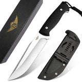 1 x RAW Customer Returns KOMWERO Outdoor Knife Fixed Blade with Kydex Sheath, Sharp Hunting Knife Belt Knife with D2 Steel Blade, G10 Handle - Full Tang Knife Survival Knife for Man Hunting Bushcraft Gift - RRP €35.48