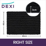 1 x RAW Customer Returns DEXI bathroom rug 40 x 60 cm, chenille bath mat, non-slip, soft bath mat, machine washable, microfibre absorbent bath mat for bathtub, shower and bathroom - black - RRP €19.99