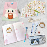 1 x RAW Customer Returns N NEW IDEAS Girl s secret diary with code - Girl s stationery set - Cute kitten - Pretty stationery - Kawaii stationery - Girl s secret diary - Girl s gift - Many accessories PINK  - RRP €26.45