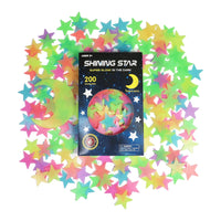 2 x RAW Customer Returns Luminous stars wall stickers in the dark for the ceiling, self-adhesive 200 pieces 3D glowing stickers stars and moon for children s rooms, create realistic starry sky, room decoration - RRP €20.14