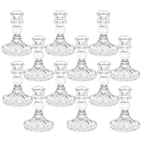 1 x RAW Customer Returns Sziqiqi Glass Candle Holders Set of 12, Candle Holders for Tapered Glass Candles, Elegant Candlesticks Crystal Candle Holders for Table Centerpieces for Dining Room Wedding Party in the Living Room Christmas Birthday - RRP €59.45