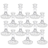 1 x RAW Customer Returns Sziqiqi Glass Candle Holders Set of 12, Candle Holders for Tapered Glass Candles, Elegant Candlesticks Crystal Candle Holders for Table Centerpieces for Dining Room Wedding Party in the Living Room Christmas Birthday - RRP €59.45