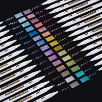 1 x RAW Customer Returns Metallic Pens, Shuttle Art 30 Colors Metallic Marker Pens Set with 1 Coloring Book, Metallic Pens Thin, Art and Craft Projects, Works on Black Paper, Scrapbooks, Rock - RRP €16.63