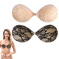 1 x Brand New Voxshe Self-Adhesive Bras, Pack of 2 Adhesive Bra Backless Bra Strapless Lace Bra Invisible Reusable Nipple Covers for Backless Clothing - RRP €27.6