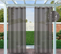 1 x RAW Customer Returns Clothink Outdoor Curtain Transparent Weatherproof 132 x 215 cm with Eyelets 1 Piece Voile Curtains for Balcony Terrace Waterproof Privacy Screen Sun Protection - RRP €18.1