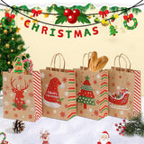 2 x RAW Customer Returns Pack of 16 Christmas gift bags, small Christmas paper bags, paper gift bags with Christmas prints and handles for wrapping Christmas presents, 21 x 15 x 8 cm A  - RRP €30.86