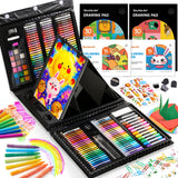 1 x RAW Customer Returns Shuttle Art painting case for children, 335-piece painting box for children, black, painting set for children and beginners for painting and drawing, painting set for children with water colors, wax crayons,  - RRP €35.71