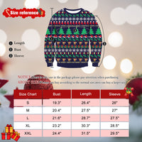 1 x RAW Customer Returns Freshhoodies Unisex Knitted Jumper Christmas Jumper with LED Lights Novelty Elf and Reindeer Ugly Christmas Jumper Sweater Pullover for Women Men Christmas Party Black Red XXL - RRP €39.31