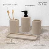 1 x RAW Customer Returns zccz Beige Bathroom Accessory Set - Complete Bathroom Accessory Set - Soap Dispenser, Toothbrush Holder, Bathroom Tray - Bathroom Organizer - RRP €31.18